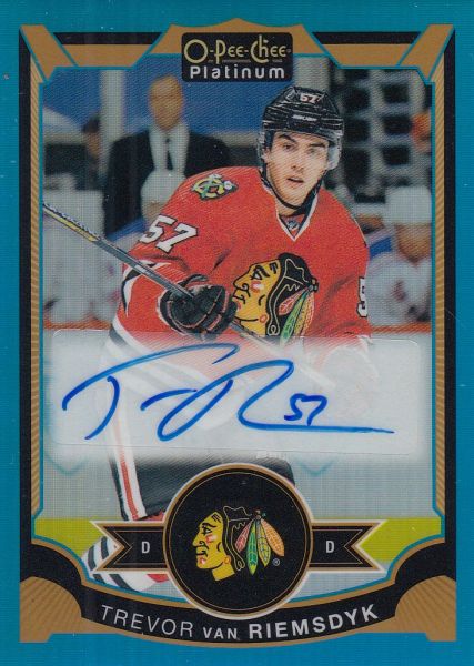 AUTO karta TREVOR VAN RIEMSDYK 15-16 OPC Platinum Blue Rainbow Autographs číslo VA